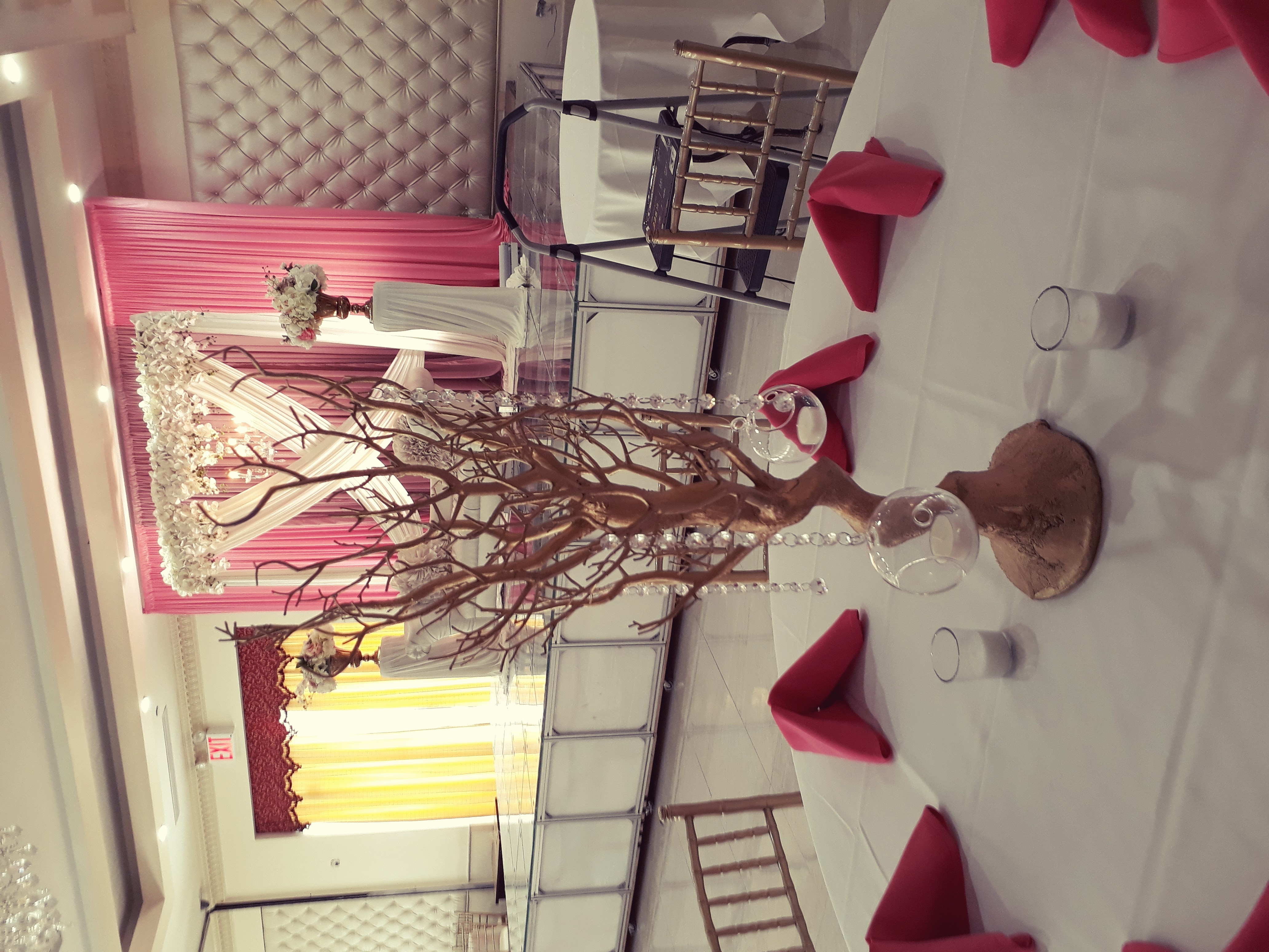 Centerpieces setup for celebration venues